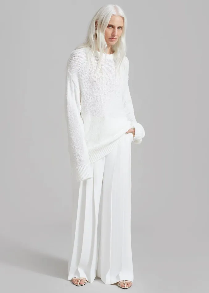 Women The Frankie Shop Bottoms Dillon Pleated Pants White