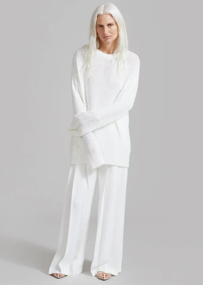 Women The Frankie Shop Bottoms Dillon Pleated Pants White