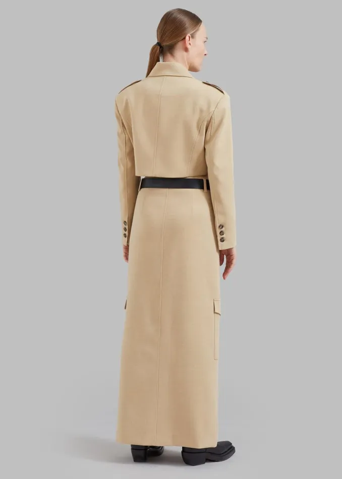 Women The Frankie Shop Bottoms Eden Long Cargo Skirt Beige