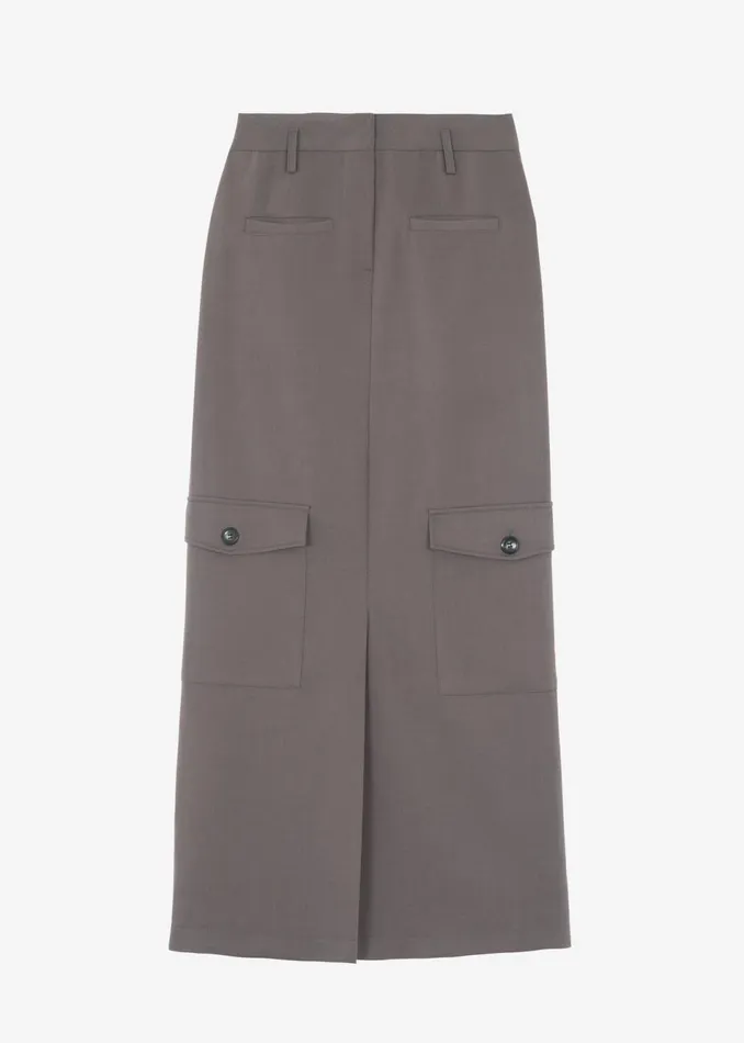 Women The Frankie Shop Bottoms Eden Long Cargo Skirt Grey