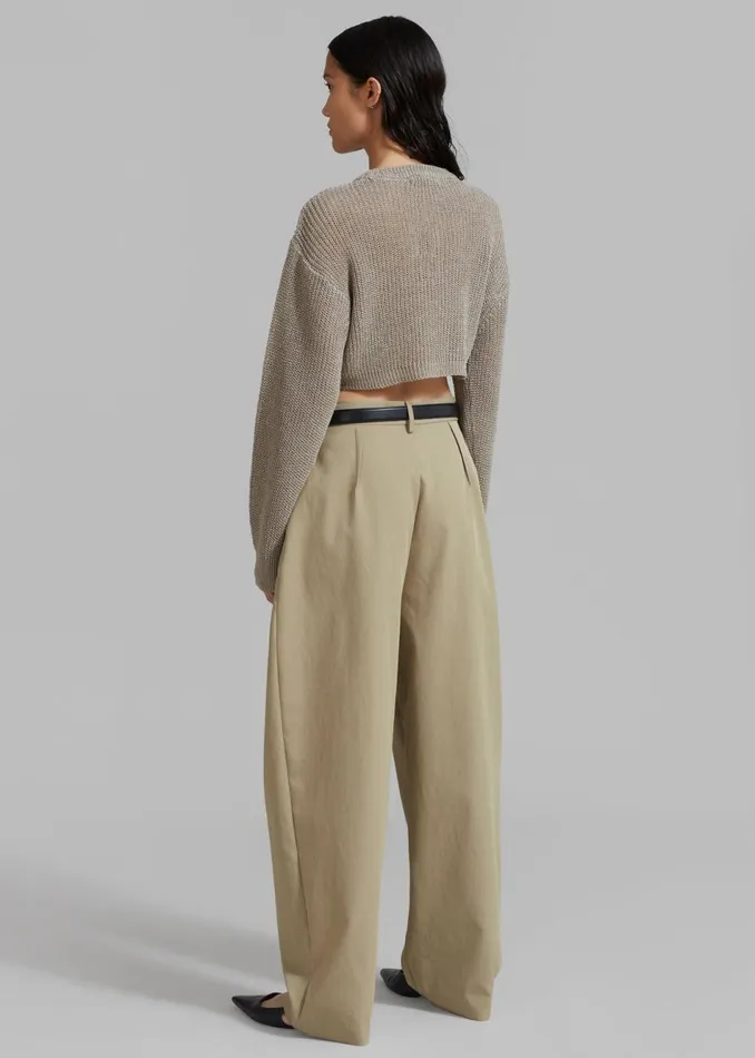 Women The Frankie Shop Bottoms Effie Pleated Pants Khaki