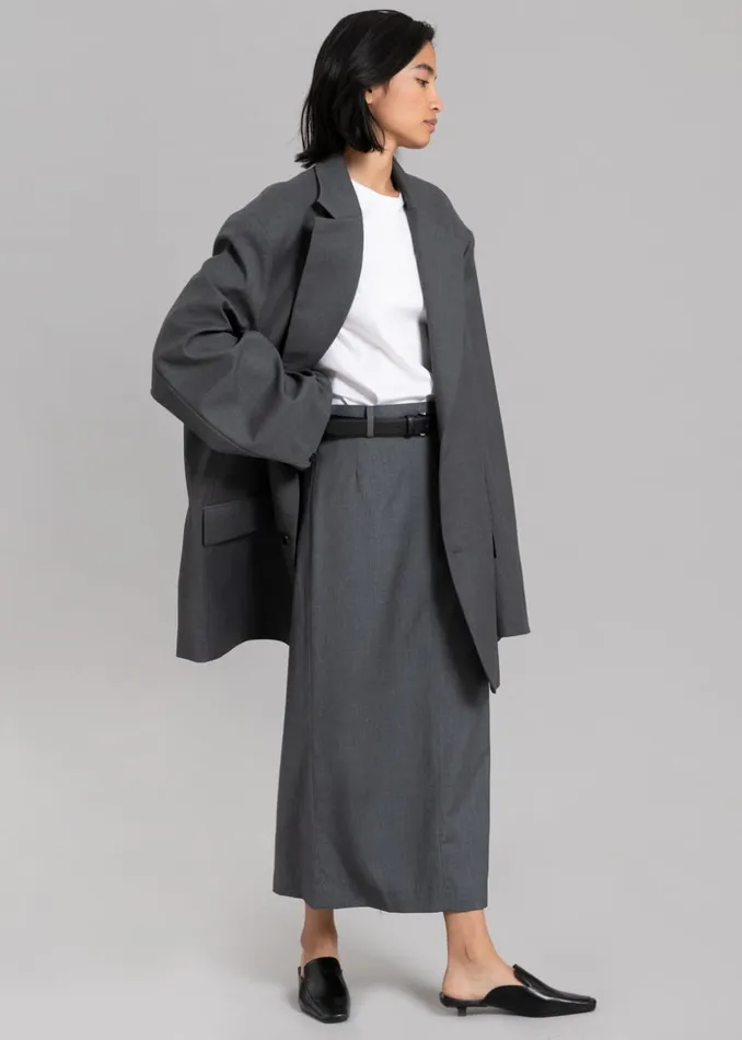 Women The Frankie Shop Bottoms Eli Pencil Skirt Charcoal