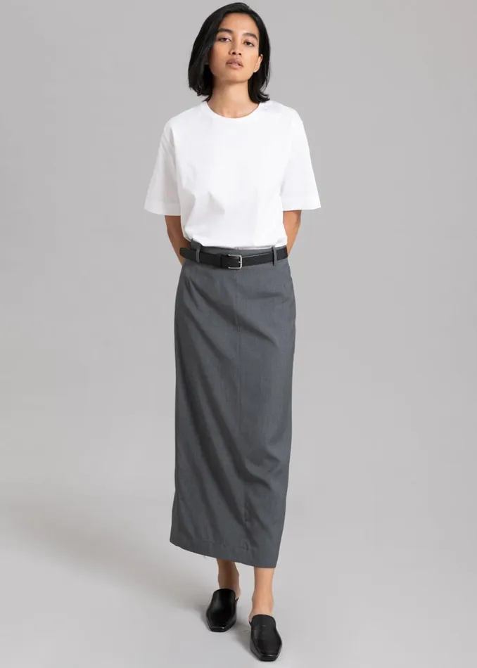 Women The Frankie Shop Bottoms Eli Pencil Skirt Charcoal