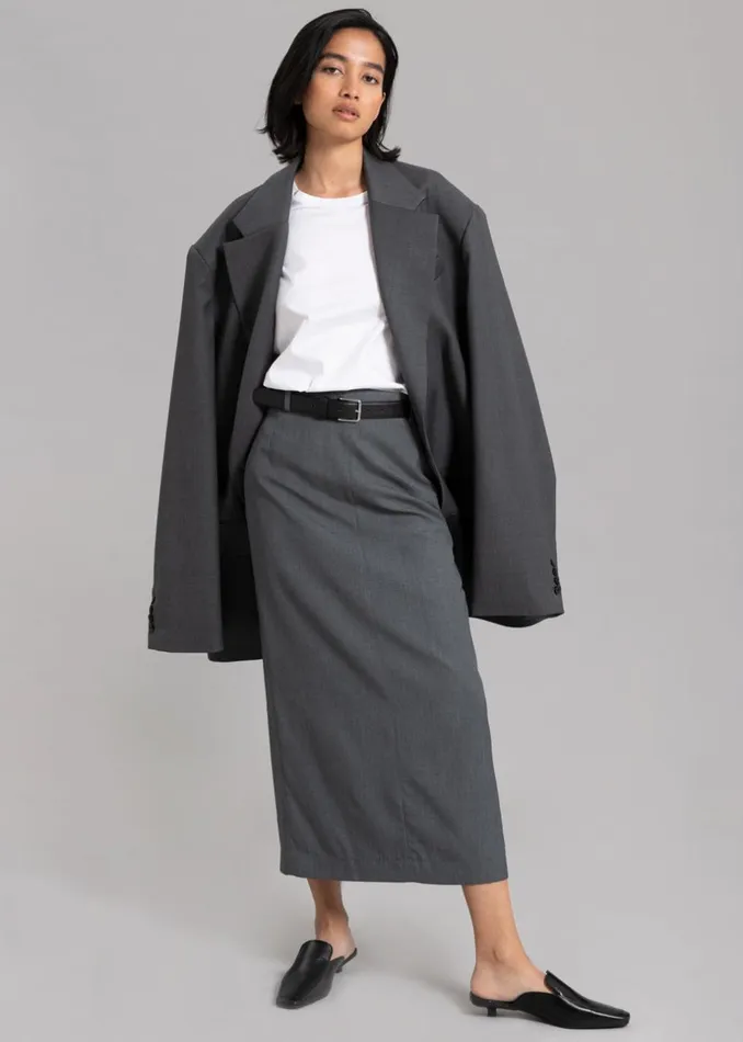 Women The Frankie Shop Bottoms Eli Pencil Skirt Charcoal