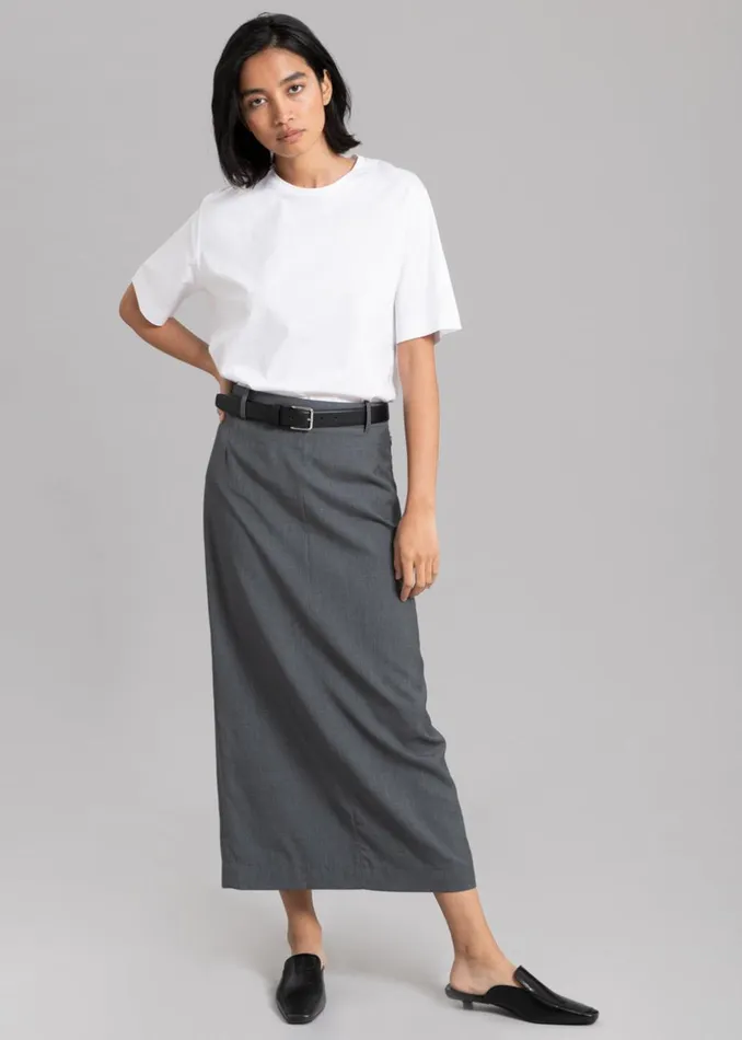 Women The Frankie Shop Bottoms Eli Pencil Skirt Charcoal