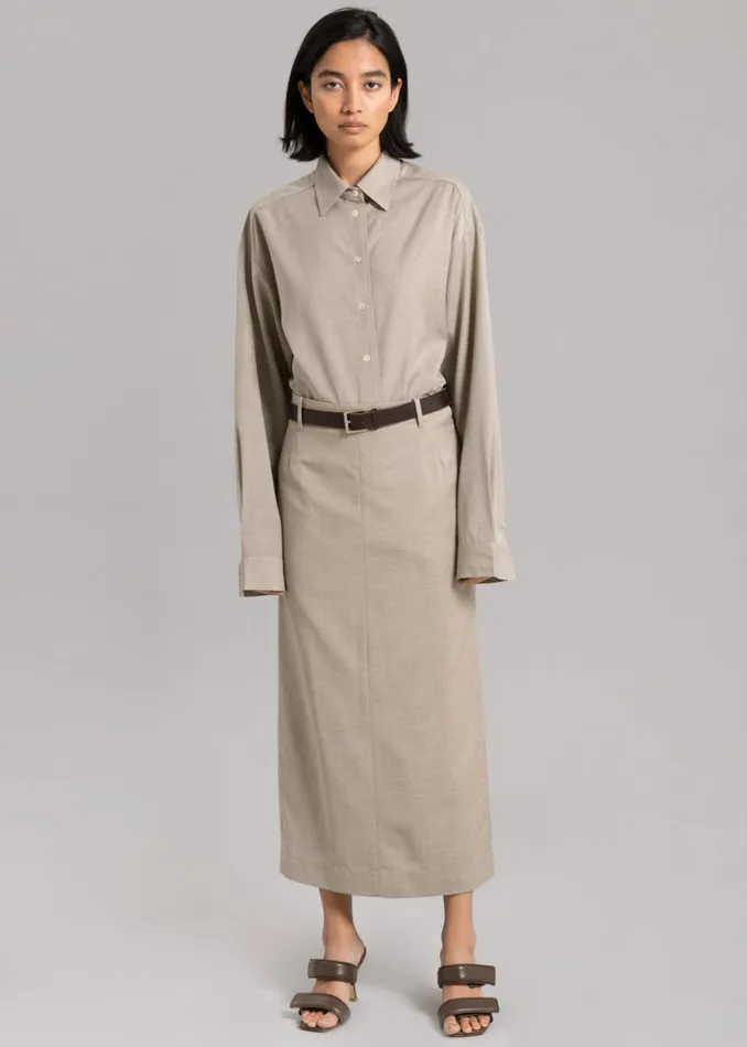 Women The Frankie Shop Bottoms Eli Pencil Skirt Taupe Melange