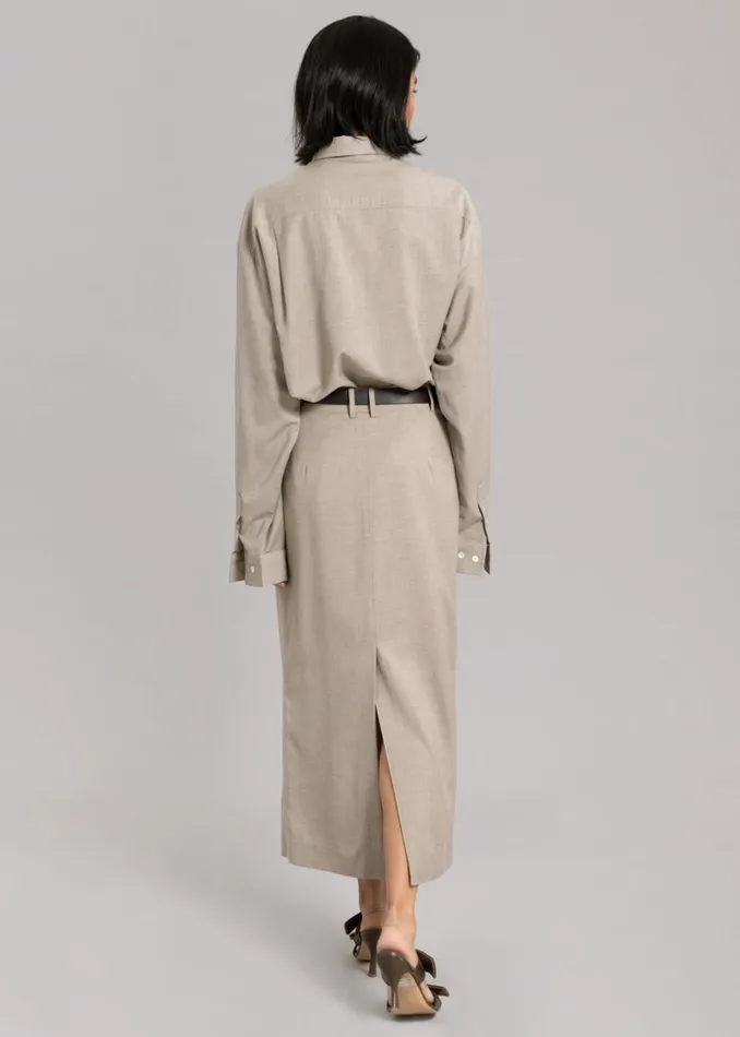 Women The Frankie Shop Bottoms Eli Pencil Skirt Taupe Melange