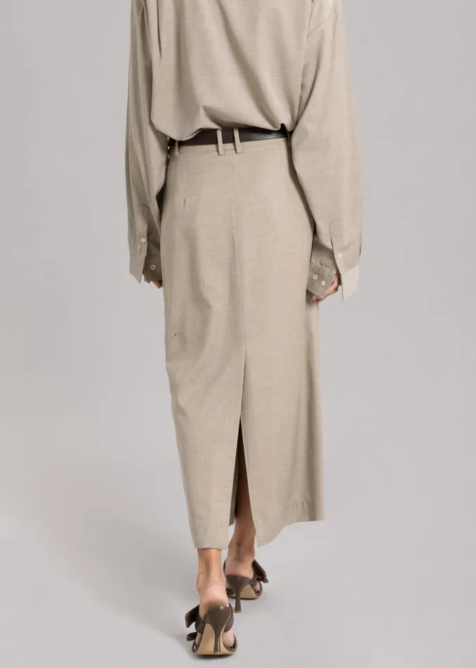 Women The Frankie Shop Bottoms Eli Pencil Skirt Taupe Melange