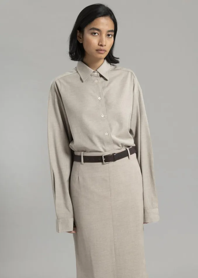 Women The Frankie Shop Bottoms Eli Pencil Skirt Taupe Melange