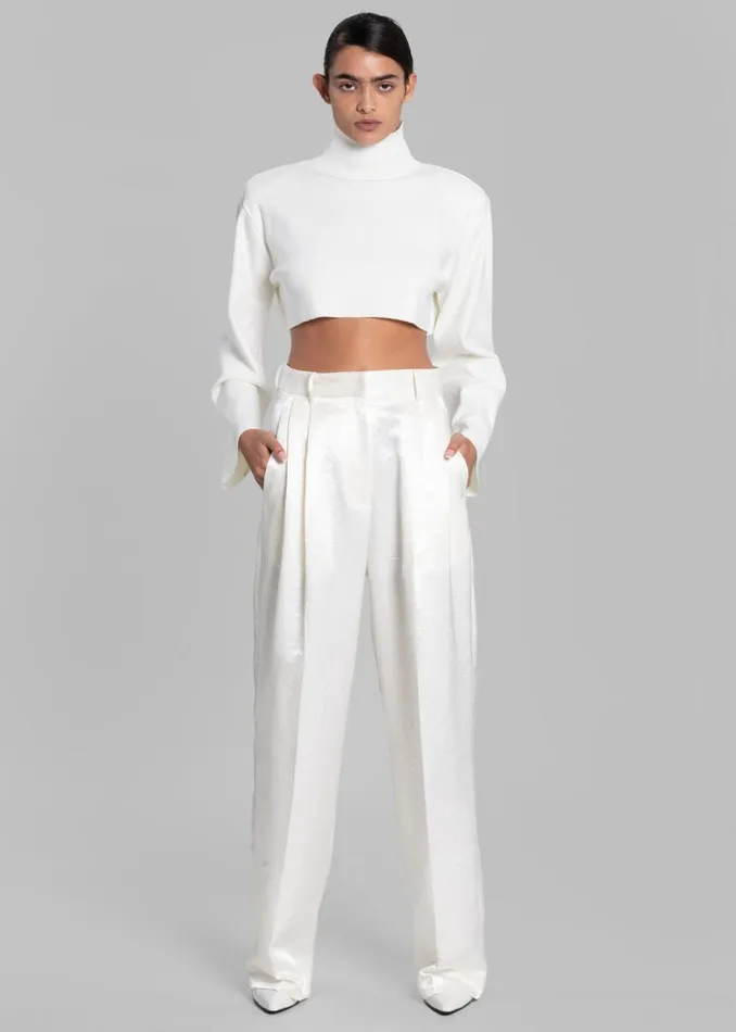 Women The Frankie Shop Bottoms Elvira Pleated Trousers Ivory