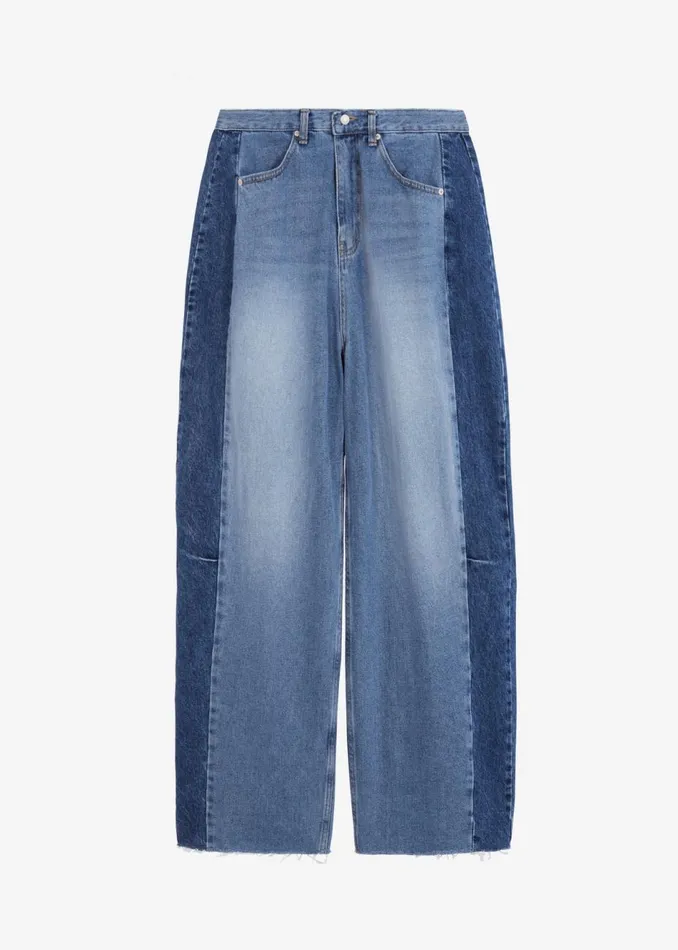 Women The Frankie Shop Bottoms Gatlin Color Block Jeans Blue Wash