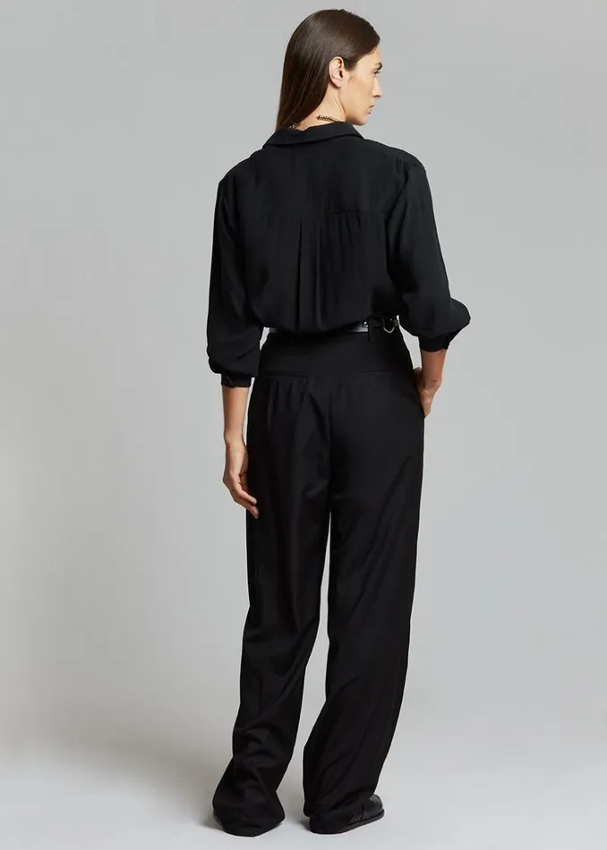 Women The Frankie Shop Bottoms Gelso Pleated Trousers Black