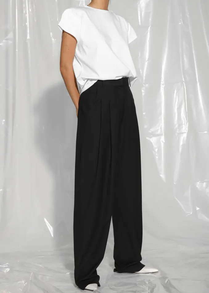 Women The Frankie Shop Bottoms Gelso Pleated Trousers Black