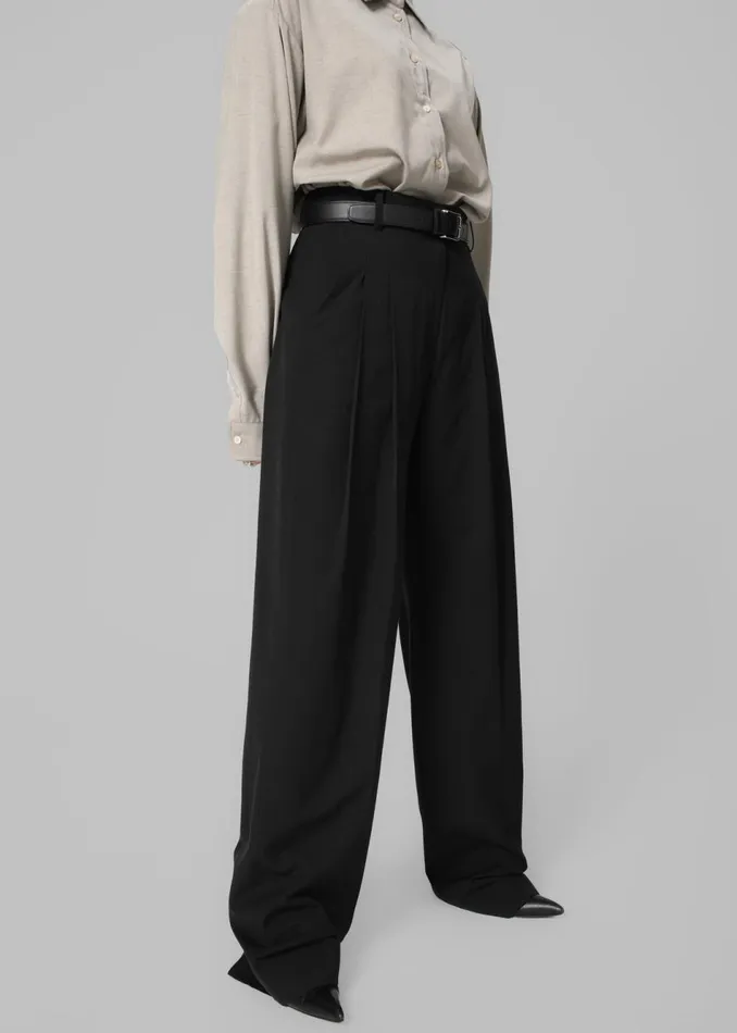 Women The Frankie Shop Bottoms Gelso Pleated Trousers Black