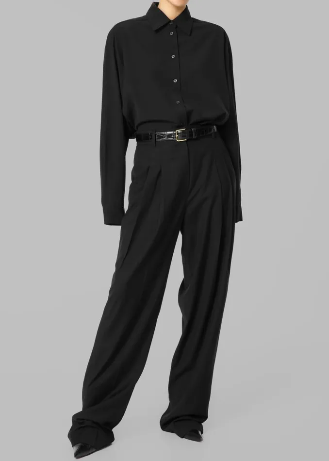 Women The Frankie Shop Bottoms Gelso Pleated Trousers Black