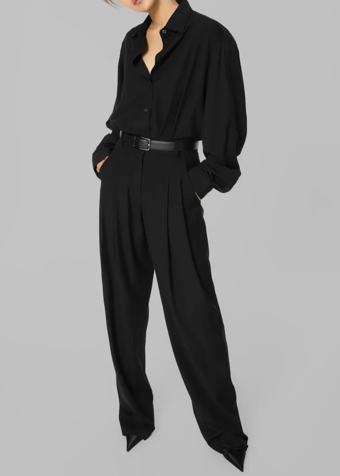 Women The Frankie Shop Bottoms Gelso Pleated Trousers Black