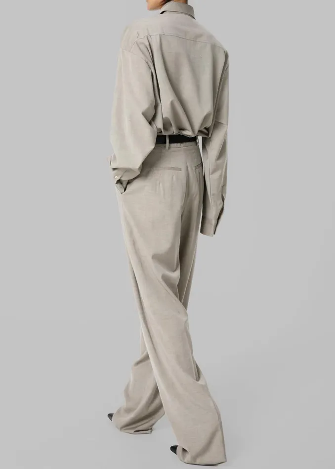 Women The Frankie Shop Bottoms Gelso Pleated Trousers Light Taupe Melange