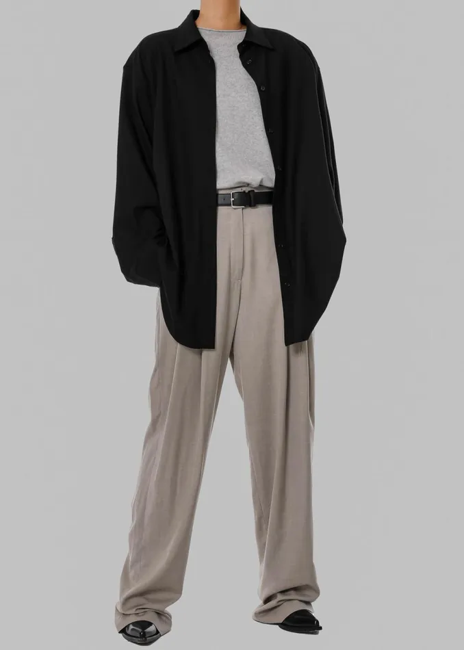 Women The Frankie Shop Bottoms Gelso Pleated Trousers Light Taupe Melange