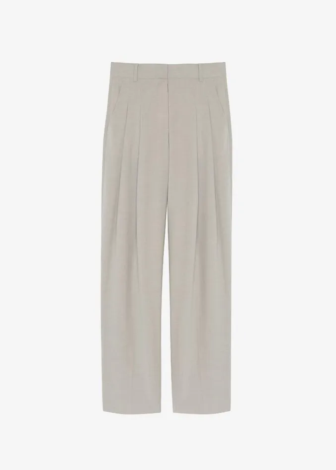 Women The Frankie Shop Bottoms Gelso Pleated Trousers Light Taupe Melange