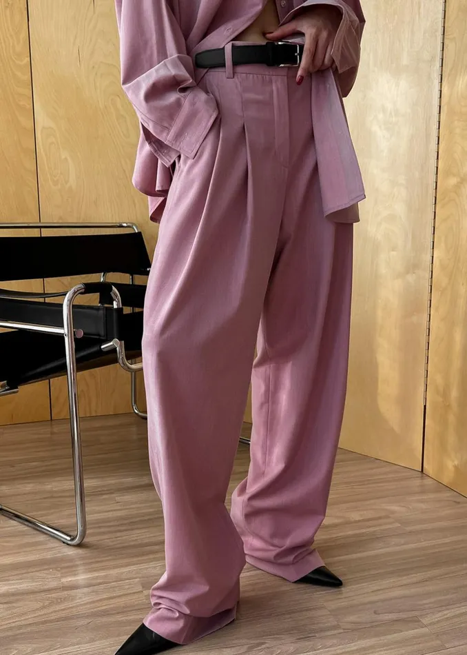 Women The Frankie Shop Bottoms Gelso Pleated Trousers Rose
