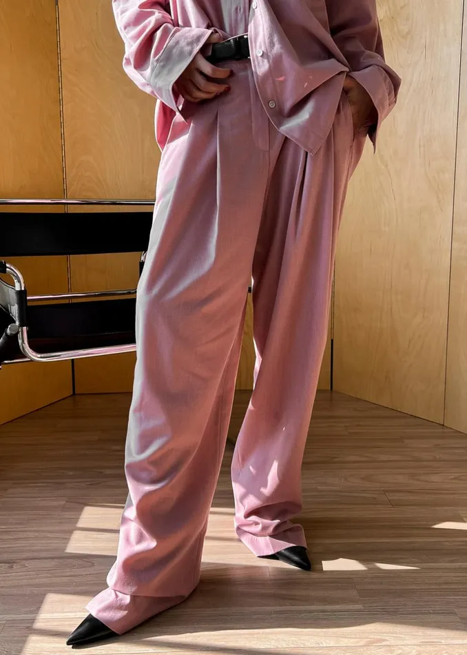 Women The Frankie Shop Bottoms Gelso Pleated Trousers Rose