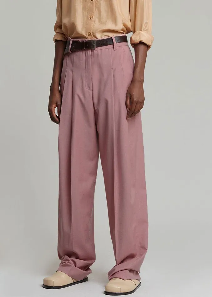 Women The Frankie Shop Bottoms Gelso Pleated Trousers Rose