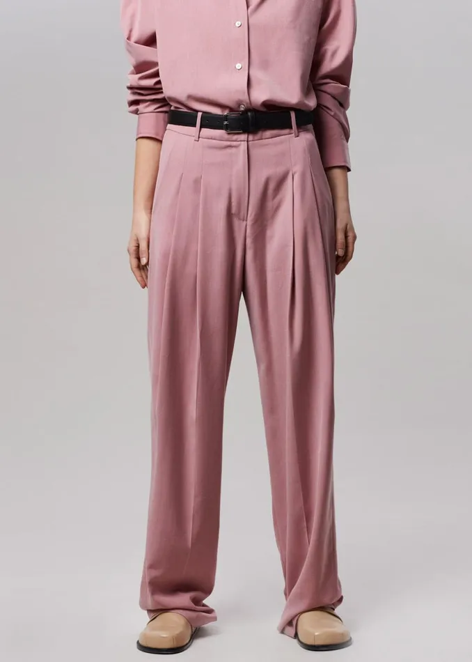 Women The Frankie Shop Bottoms Gelso Pleated Trousers Rose