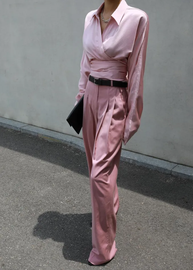 Women The Frankie Shop Bottoms Gelso Pleated Trousers Rose