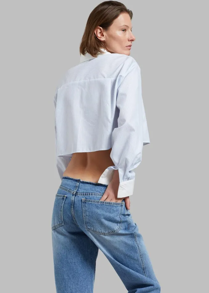 Women The Frankie Shop Bottoms Genesis Raw Waist Jeans Worn Wash