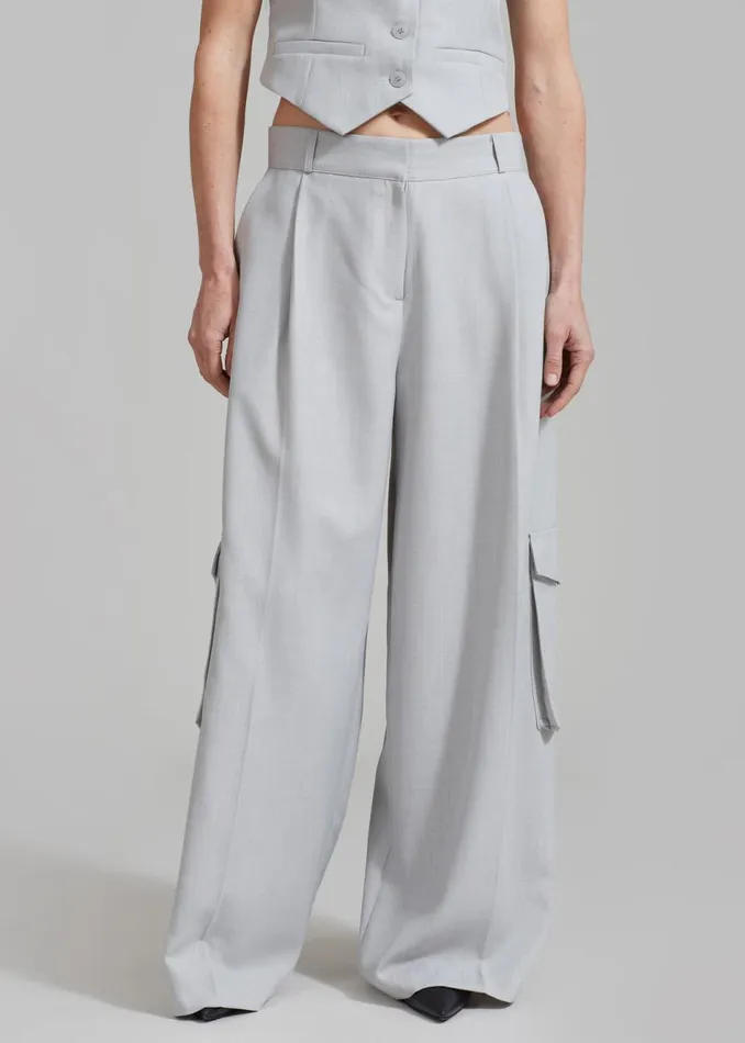 Women The Frankie Shop Bottoms Gladys Cargo Pants Grey
