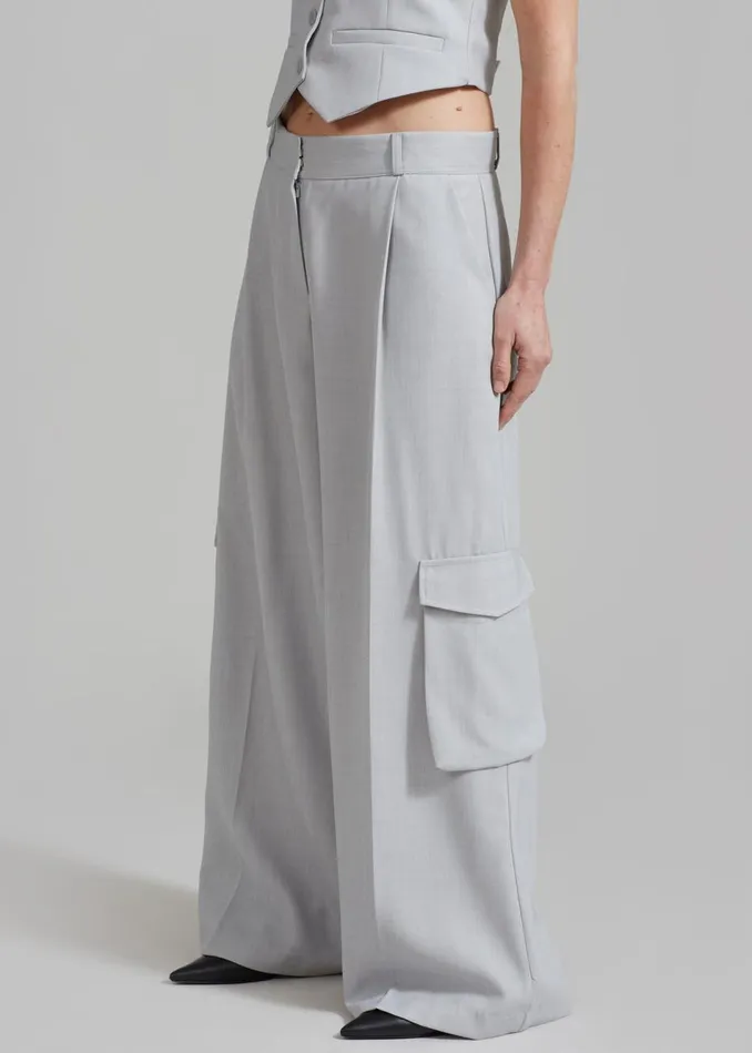 Women The Frankie Shop Bottoms Gladys Cargo Pants Grey