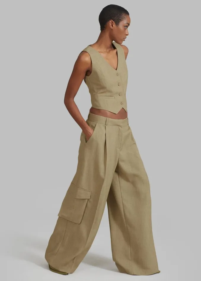 Women The Frankie Shop Bottoms Gladys Cargo Pants Khaki