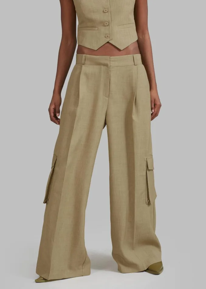 Women The Frankie Shop Bottoms Gladys Cargo Pants Khaki