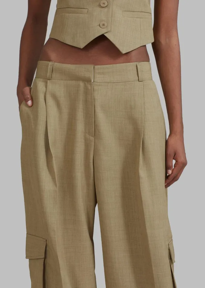 Women The Frankie Shop Bottoms Gladys Cargo Pants Khaki