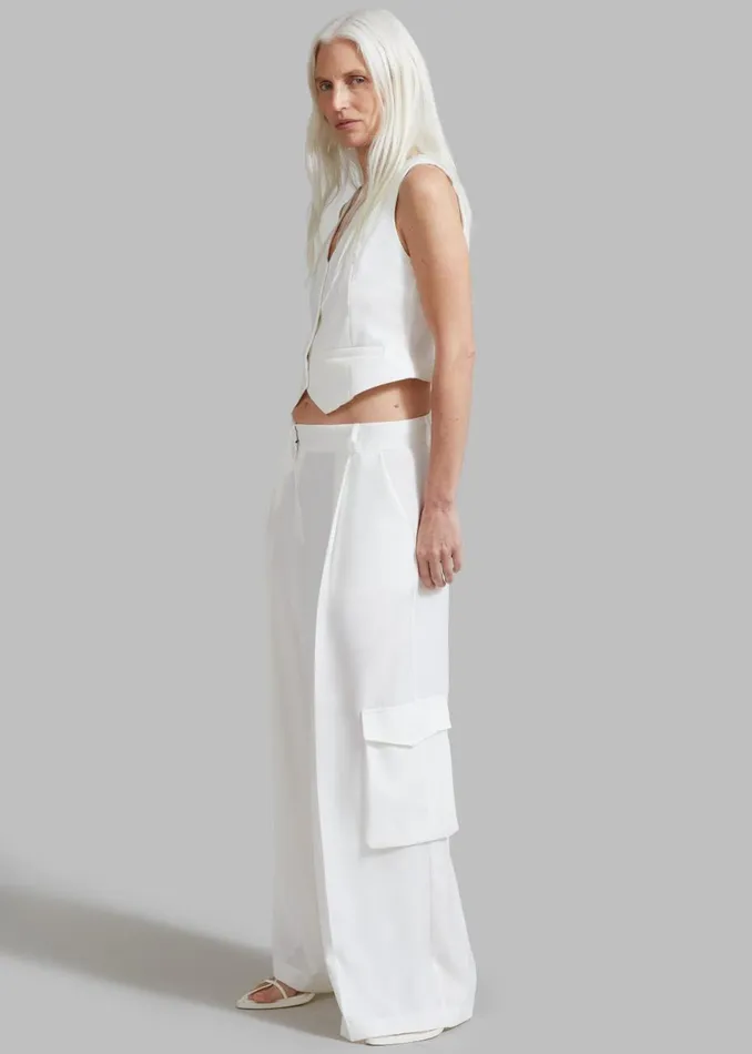 Women The Frankie Shop Bottoms Gladys Cargo Pants White