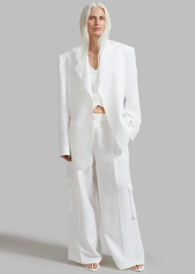 Women The Frankie Shop Bottoms Gladys Cargo Pants White