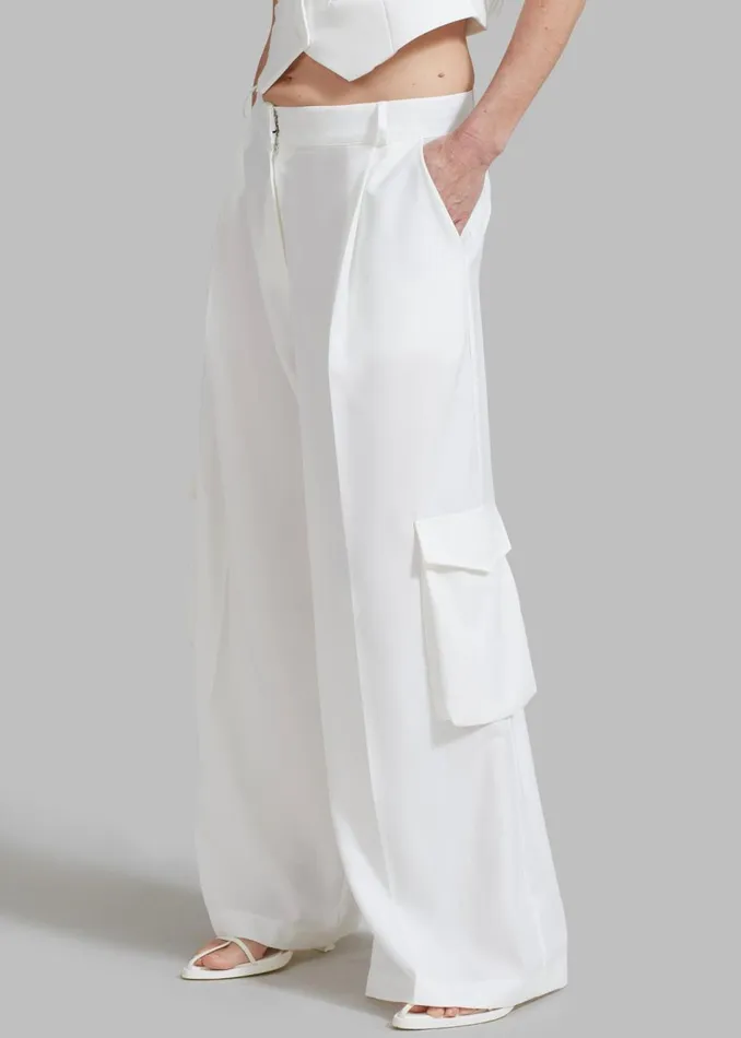 Women The Frankie Shop Bottoms Gladys Cargo Pants White