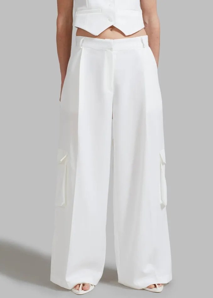 Women The Frankie Shop Bottoms Gladys Cargo Pants White