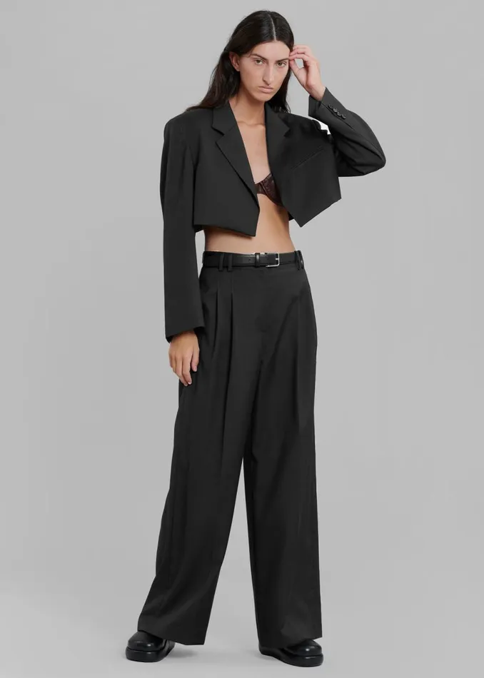 Women The Frankie Shop Bottoms Glenn Wide Pants Black