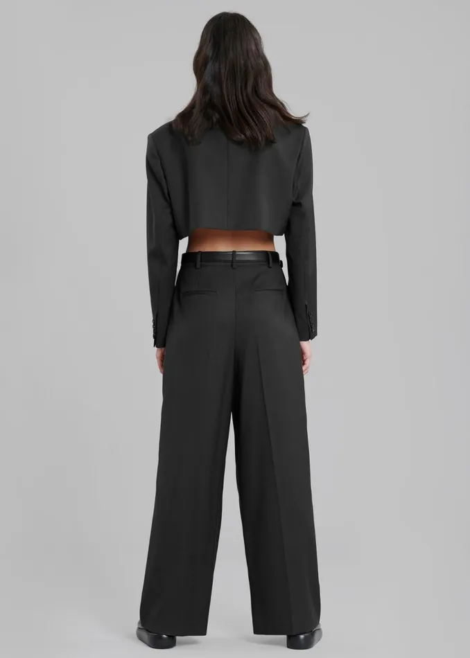 Women The Frankie Shop Bottoms Glenn Wide Pants Black