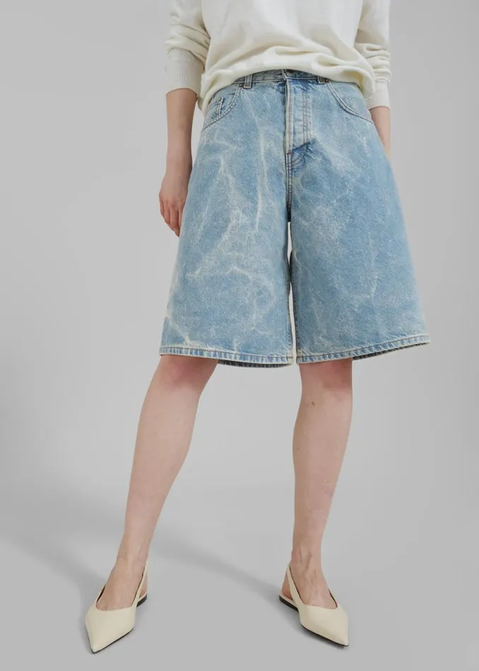 Women The Frankie Shop Bottoms Haikure Becky Denim Shorts Bleach Blue