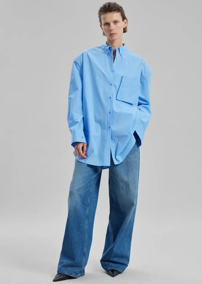 Women The Frankie Shop Bottoms Haikure Bethany Zip Pants Piano Blue