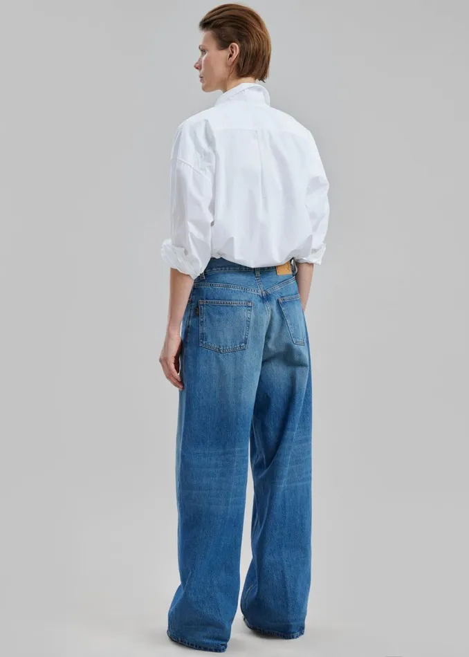 Women The Frankie Shop Bottoms Haikure Bethany Zip Pants Piano Blue