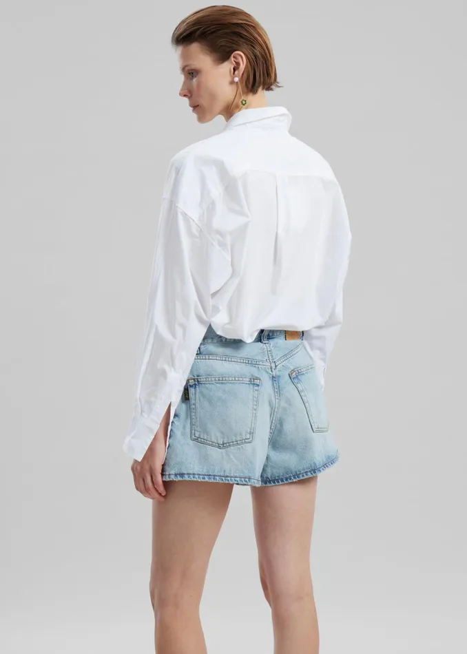 Women The Frankie Shop Bottoms Haikure Bethany Zip Shorts Stromboli Blue