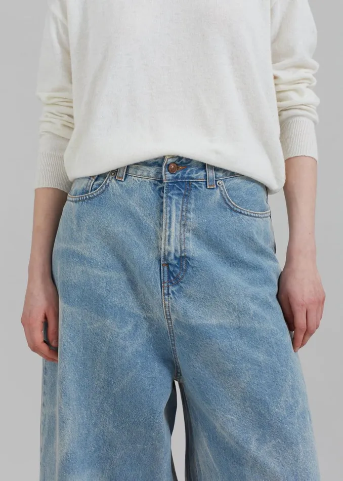 Women The Frankie Shop Bottoms Haikure Big Bethany Jeans Bleach Blue