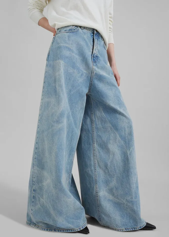 Women The Frankie Shop Bottoms Haikure Big Bethany Jeans Bleach Blue