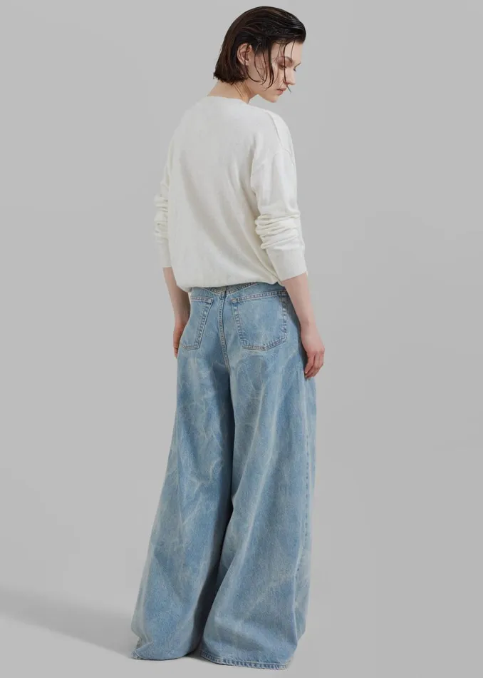 Women The Frankie Shop Bottoms Haikure Big Bethany Jeans Bleach Blue