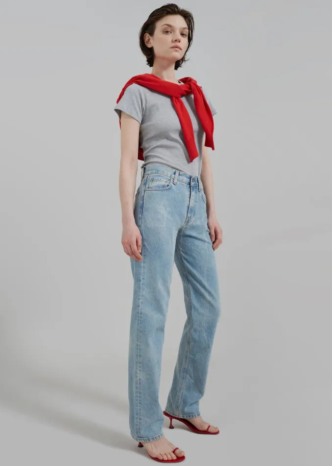 Women The Frankie Shop Bottoms Haikure Cleo Jeans Bleach Blue