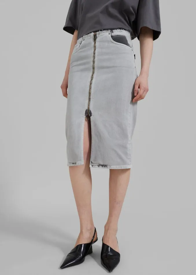 Women The Frankie Shop Bottoms Haikure Tiger Skirt Shifting Grey