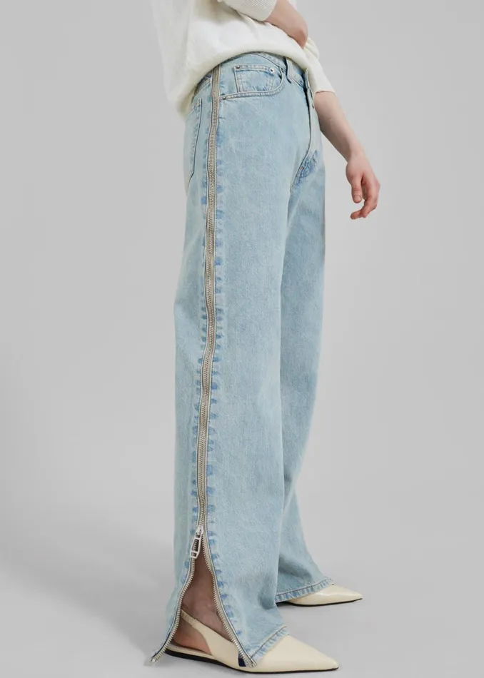 Women The Frankie Shop Bottoms Haikure Triumph Jeans Bleach Blue